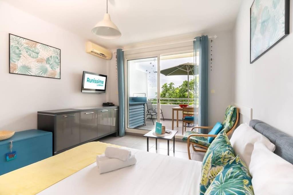 Flamboyant - Studio 2 Personnes Avec Lit De Qualite Hoteliere Separable Pour Couple Ou Amis Avec Tres Belle Terrasse A 12 Min A Pied Ou 4 Min En Voiture Du Lagon De L'Ermitage - St Gilles Les Bains La Saline Le Bains Buitenkant foto